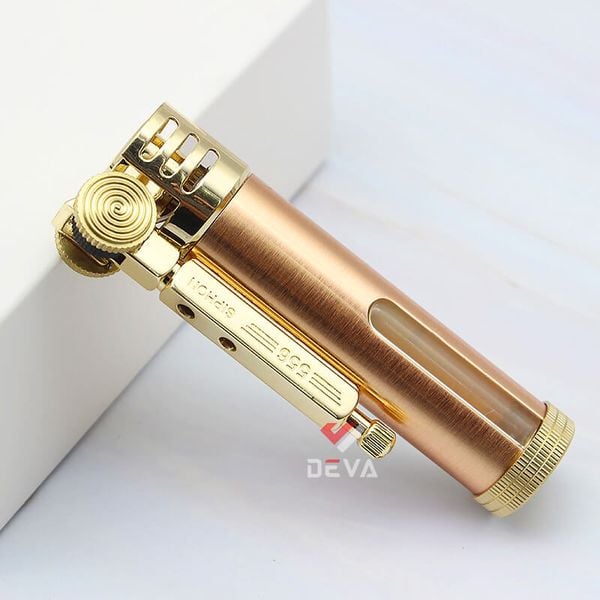 Bật lửa xăng đá chính hãng Zorro hình trụ kèm ô cửa trong suốt Z556