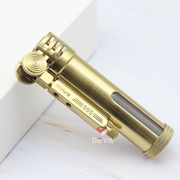 Bật lửa xăng đá chính hãng Zorro hình trụ kèm ô cửa trong suốt Z556