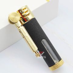 Bật lửa xăng đá chính hãng Zorro hình trụ kèm ô cửa trong suốt Z556