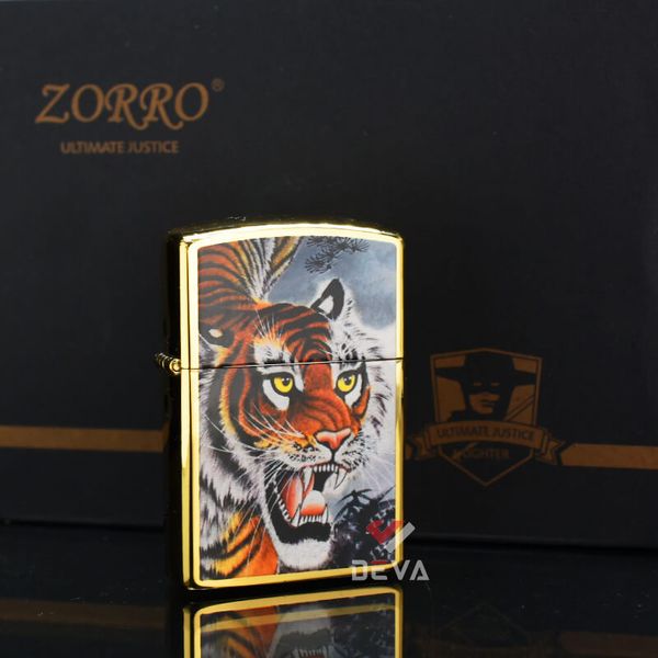 Bật lửa xăng đá Zorro in màu hình con hổ bản giới hạn Z91820