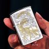 Bật lửa xăng Zorro hình rồng Á Đông mạ vàng bản giới hạn Z92113
