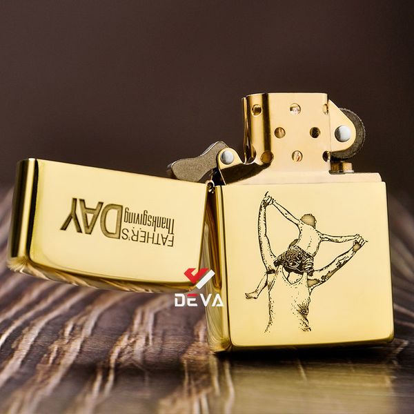Bật lửa zippo cha con giới hạn khắc ăn mòn Father's day  Z129