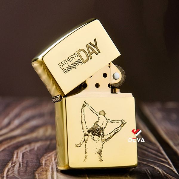 Bật lửa zippo cha con giới hạn khắc ăn mòn Father's day  Z129