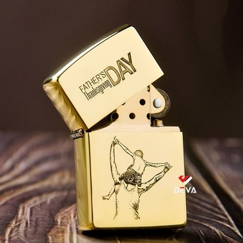 Bật lửa zippo cha con giới hạn khắc ăn mòn Father's day  Z129