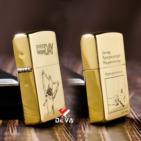 Bật lửa zippo cha con giới hạn khắc ăn mòn Father's day  Z129