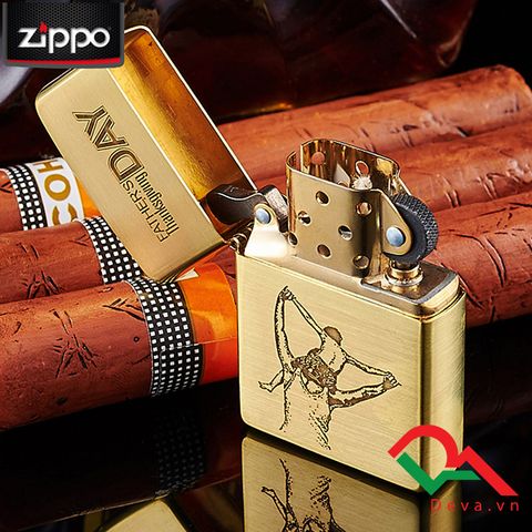 Bật lửa zippo cha con giới hạn khắc ăn mòn Father's day  Z129