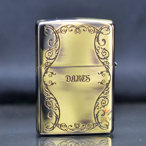 Bật lửa zippo hình bàn quay Roulette ốp gỗ Z25