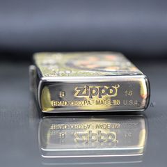 Bật lửa zippo hình bàn quay Roulette ốp gỗ Z25