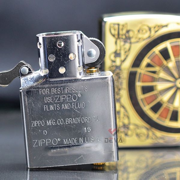 Bật lửa zippo hình bàn quay Roulette ốp gỗ Z25