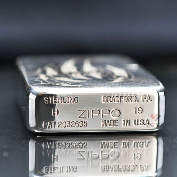 Zippo Bạc Khối Tái Bản 1941 Hình Hổ BK42