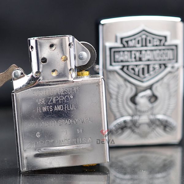 Bật Zippo Mỹ chính hãng ốp Emblem Harley Davidson Z94