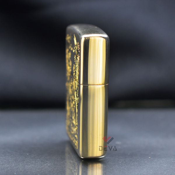 Bật Zippo Mỹ xuất Nhật hình phật khắc ăn mòn mạ vàng Z86