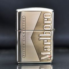 Zippo Bạc Khối Armor Khắc Marlboro BK09