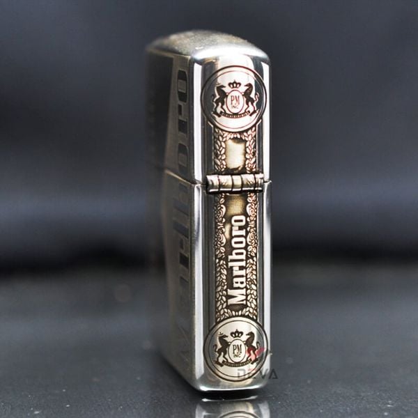 Zippo Bạc Khối Armor Khắc Marlboro BK09