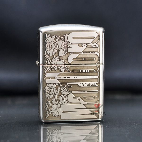 Zippo Bạc Khối Armor Khắc Marlboro BK09