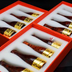 Set tẩu Xi Ga 4 size Lubinski gỗ cẩm mạ vàng TG12