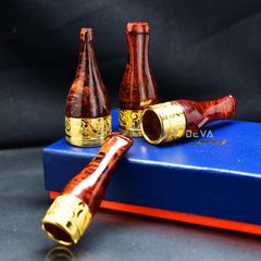 Set tẩu Xi Ga 4 size Lubinski gỗ cẩm mạ vàng TG12