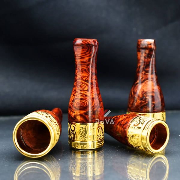 Set tẩu Xi Ga 4 size Lubinski gỗ cẩm mạ vàng TG12