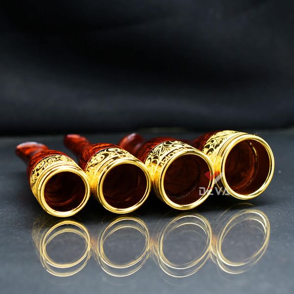 Set tẩu Xi Ga 4 size Lubinski gỗ cẩm mạ vàng TG12