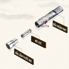 Tẩu lọc chính hãng Zobo bạc nguyên khối 2 cỡ thuốc lá ZB-888