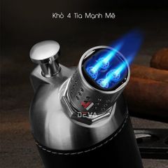 Bật lửa chính hãng Honest khò 4 tia bình chứa gas lớn kèm đục BCZ 842