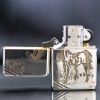 Zippo Bạc Khối Tái Bản 1937 Vintage Khắc Hình Ngựa BK13