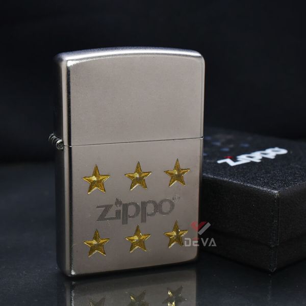 Zippo Mạ Satin Khắc Logo Hãng Kèm Ngôi Sao Mạ Vàng ZK20
