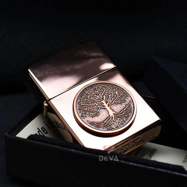 Tìm Zippo Vàng Hồng Ốp Emblem Cây Sự Sống Tree Of Life Z152