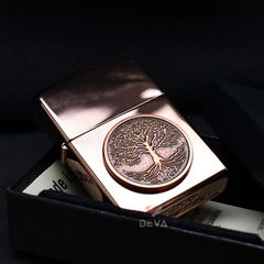 Tìm Zippo Vàng Hồng Ốp Emblem Cây Sự Sống Tree Of Life Z152