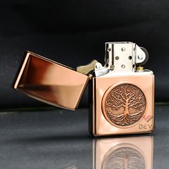 Tìm Zippo Vàng Hồng Ốp Emblem Cây Sự Sống Tree Of Life Z152