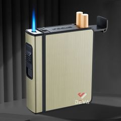 Hộp đựng thuốc lá Focus bao 20 điếu loại 6.5mm kèm bật lửa khò 1 tia JD YH105