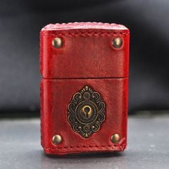 Zippo Bọc Da Khảm Emblem Ổ Khóa Cổ ZN227