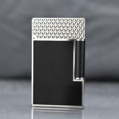 Bật lửa ST Dupont sơn mài đen nắp hoa văn tam giác D232