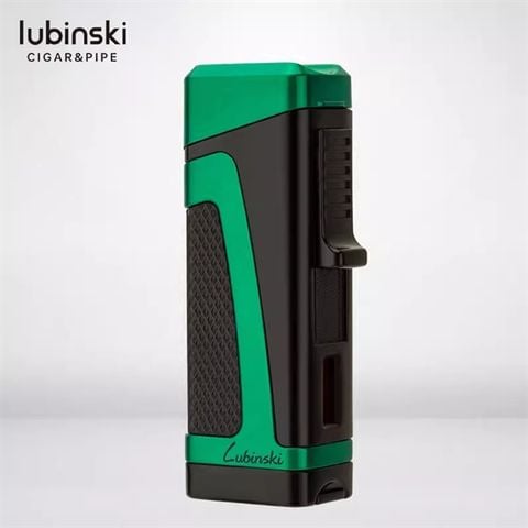 Bật lửa chính hãng Lubinski khò 3 tia kèm đục và kệ Cigar YJA 10019