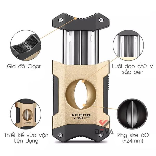 Dao cắt chữ V chính hãng Jifeng kèm giá đỡ Cigar JF003