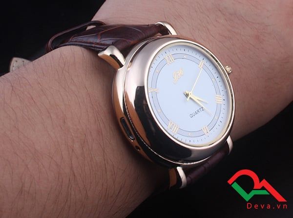 Bật lửa đồng hồ sạc điện dây da JH 358