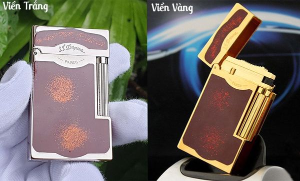 Bật lửa ST Dupont sơn mài đỏ chấm kim tuyến  D64