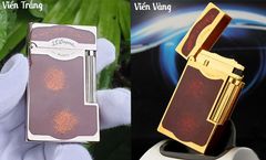 Bật lửa ST Dupont sơn mài đỏ chấm kim tuyến  D64
