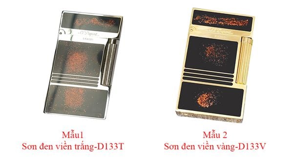 Bật lửa Dupont sơn mài đen viền vàng D133
