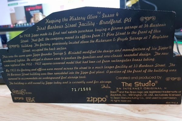 Tái bản 1941 chủ đề nhà máy zippo giới hạn C452