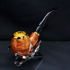 Tẩu Cigar thân gỗ đế tròn cán sừng Freesize TS05