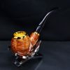 Tẩu Cigar thân gỗ đế tròn cán sừng Freesize TS05