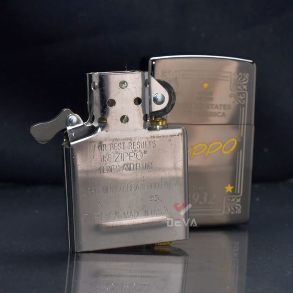 Zippo Đen Khắc Khung Thương Hiệu Zippo Framed Design Z182