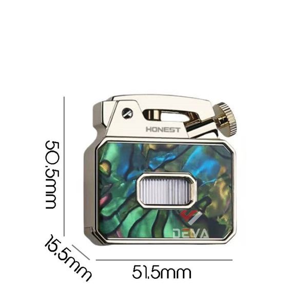 Bật lửa xăng đá Honest đánh lửa tự động có ô cửa trong suốt BCZ 849