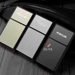 Hộp đựng thuốc lá Focus nguyên bao 20 điếu size nhỏ 5.5mm kèm bật lửa điện nhiệt JD YH089