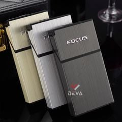 Hộp đựng thuốc lá Focus nguyên bao thuốc size nhỏ 5.5mm kèm bật lửa điện nhiệt JD YH090