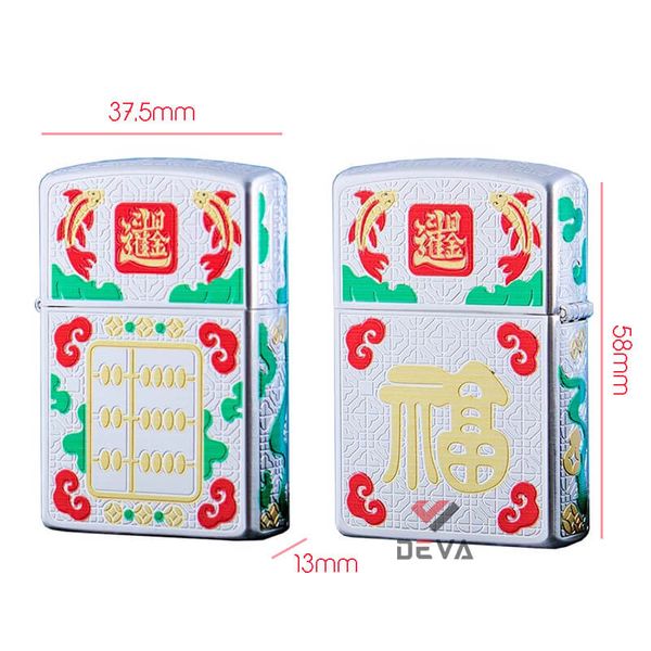 Bật lửa xăng đá Zorro chủ đề bàn tính tài vận bản giới hạn Z2-1150