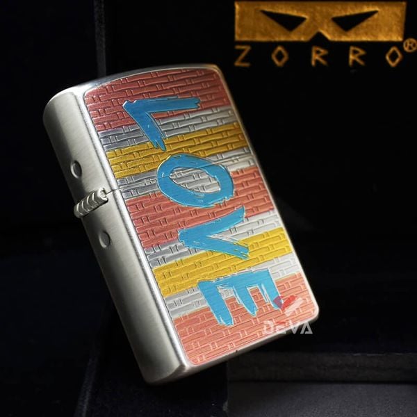 Bật lửa xăng đá Zorro chủ đề tình yêu LOVE bản giới hạn Z2-1132