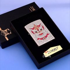 Bật lửa xăng đá Zorro khắc đầu lân may mắn số giới hạn Z91909