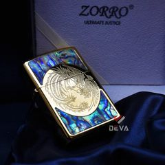 Bật lửa chính hãng Zorro khảm trai khắc chim phượng hoàng Z92057